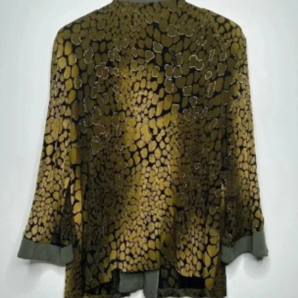 Artex Collection Crocodile Reptile Print Cardigan Blouse Size XXL - Picture 6 of 7
